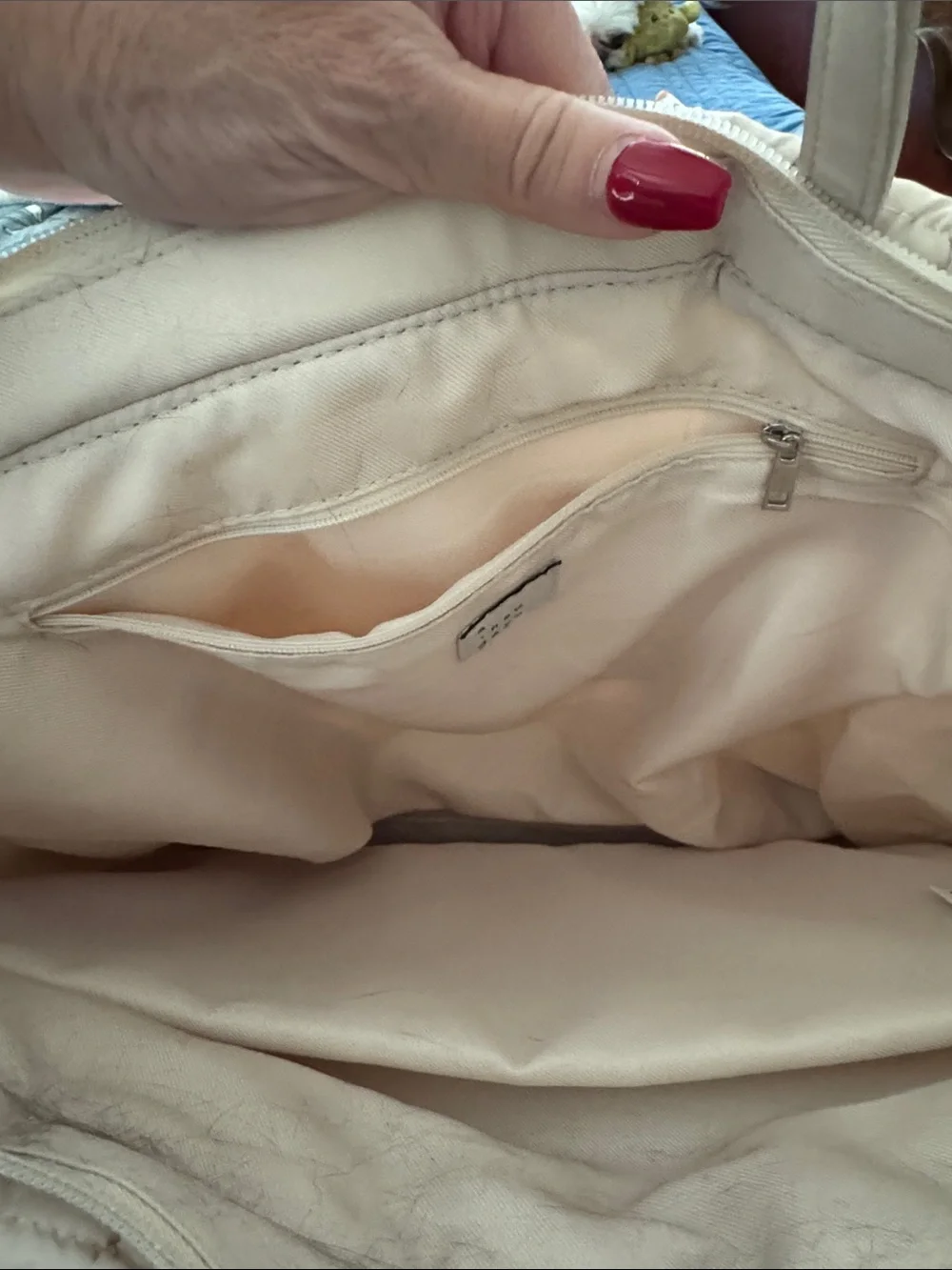 Quilted Laptop Tote in Light Taupe
